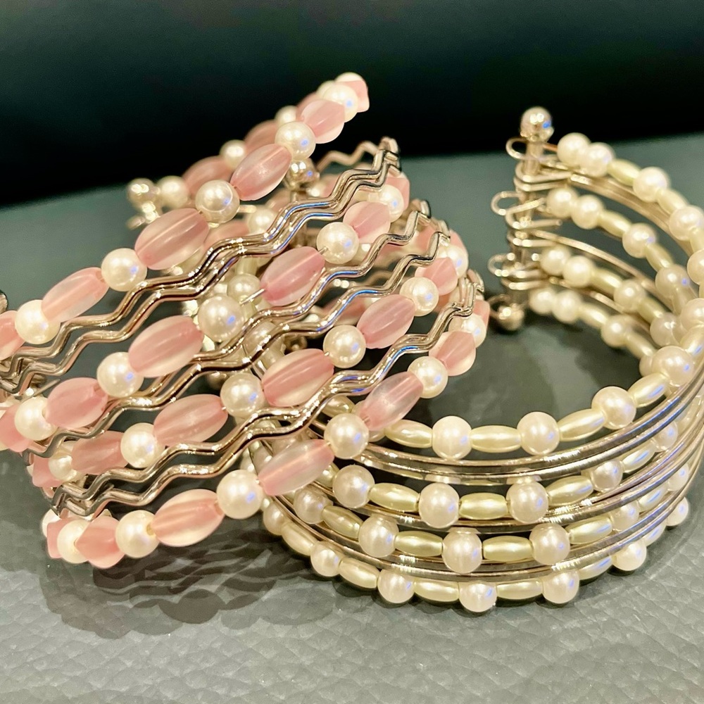 beaded pearl bangle